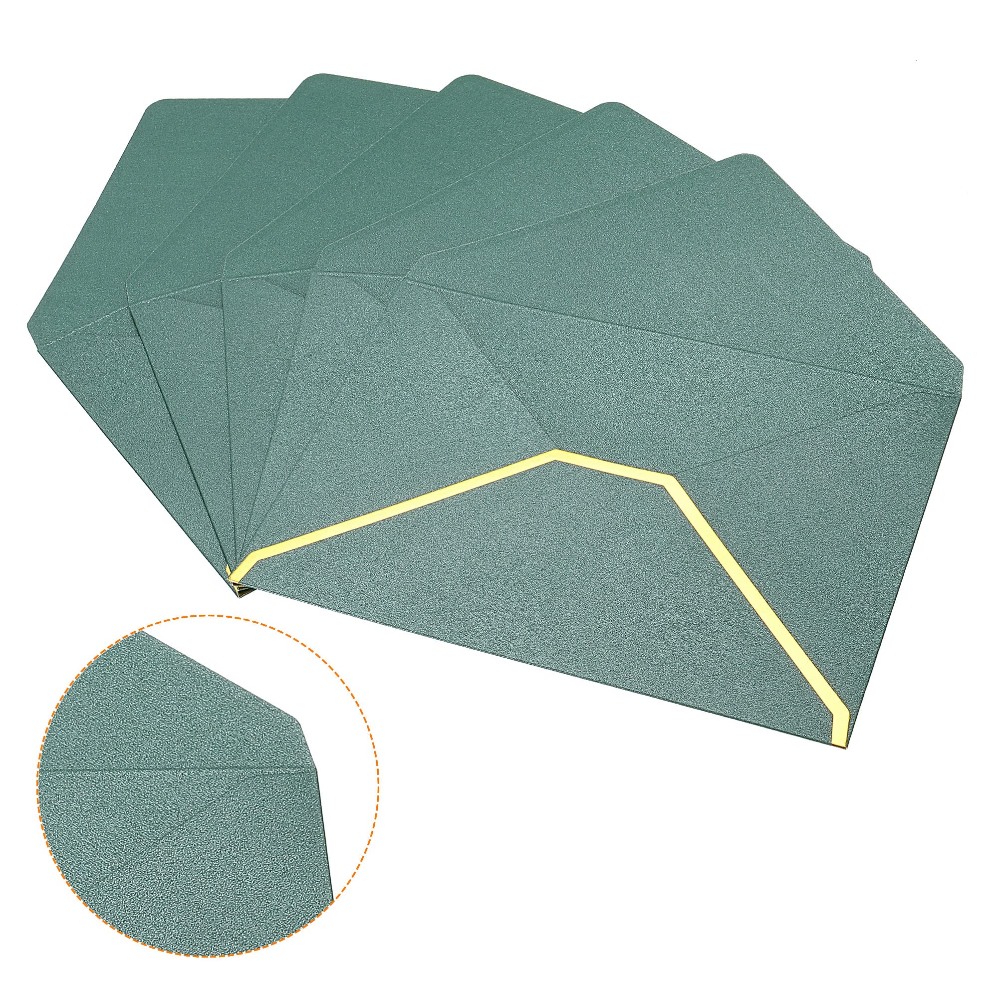 Sourcingmap Enveloppes B6 Vert 13x18cm Lot 10 Bord Doré
