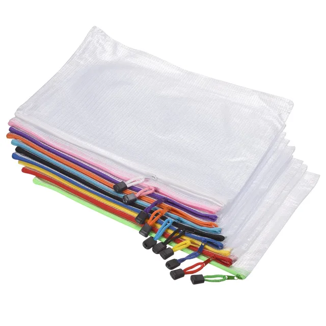 sourcing map A3 pochette zip plastique multicolore lot 10