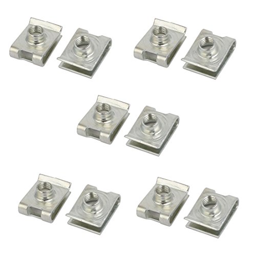 sourcingmap Écrous en U M6 acier 19x14mm lot 10 argent