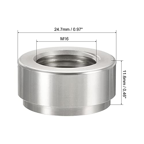 sourcingmap M16 raccord à souder femelle alu argenté M16x1.5
