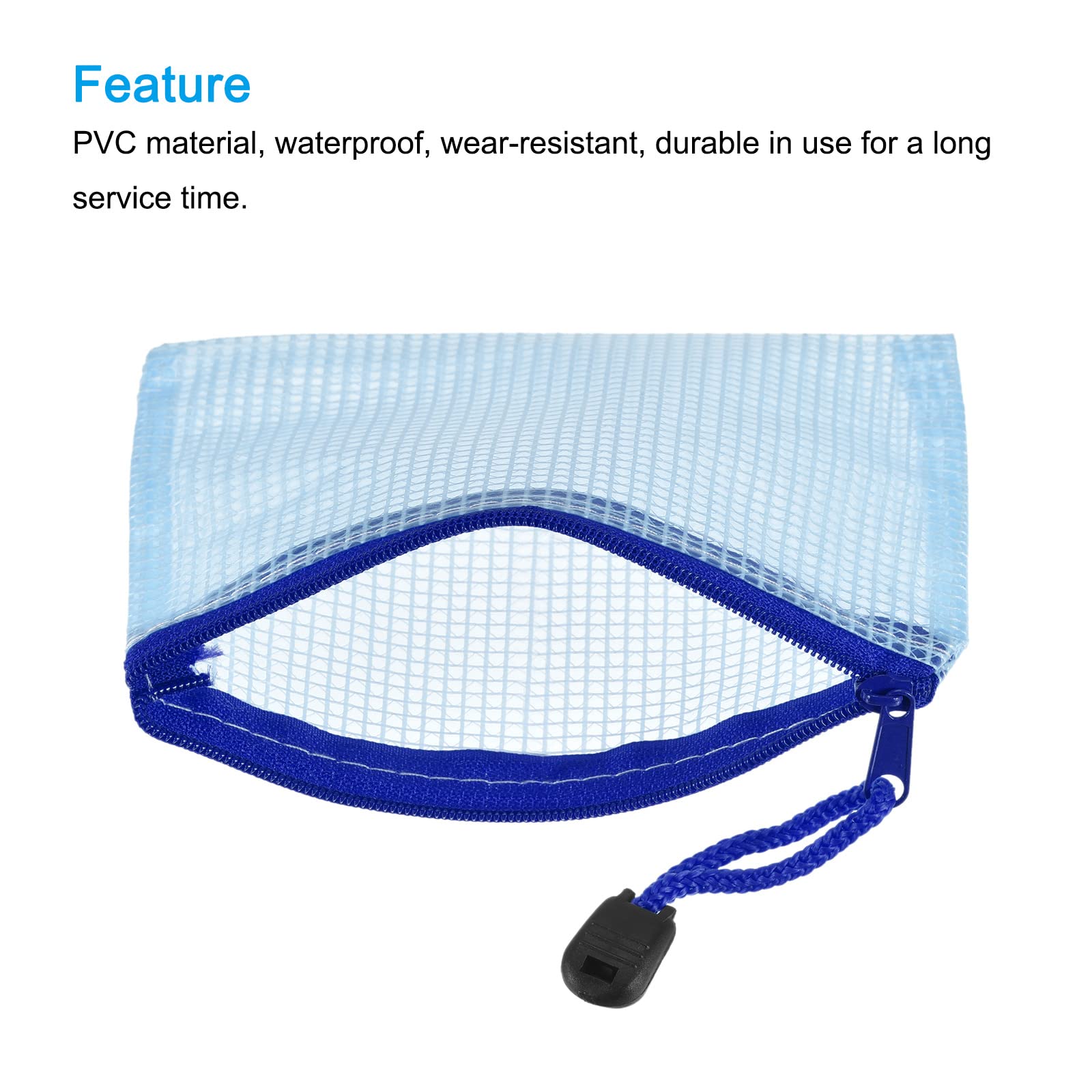 Sourcing Map Office Pochette maille B8 bleu lot 3