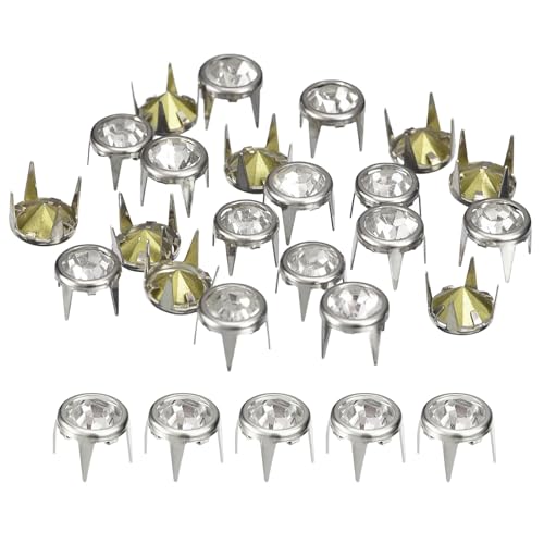 sourcing map Home & Garden clous strass 7mm argent blanc lot 120 verre
