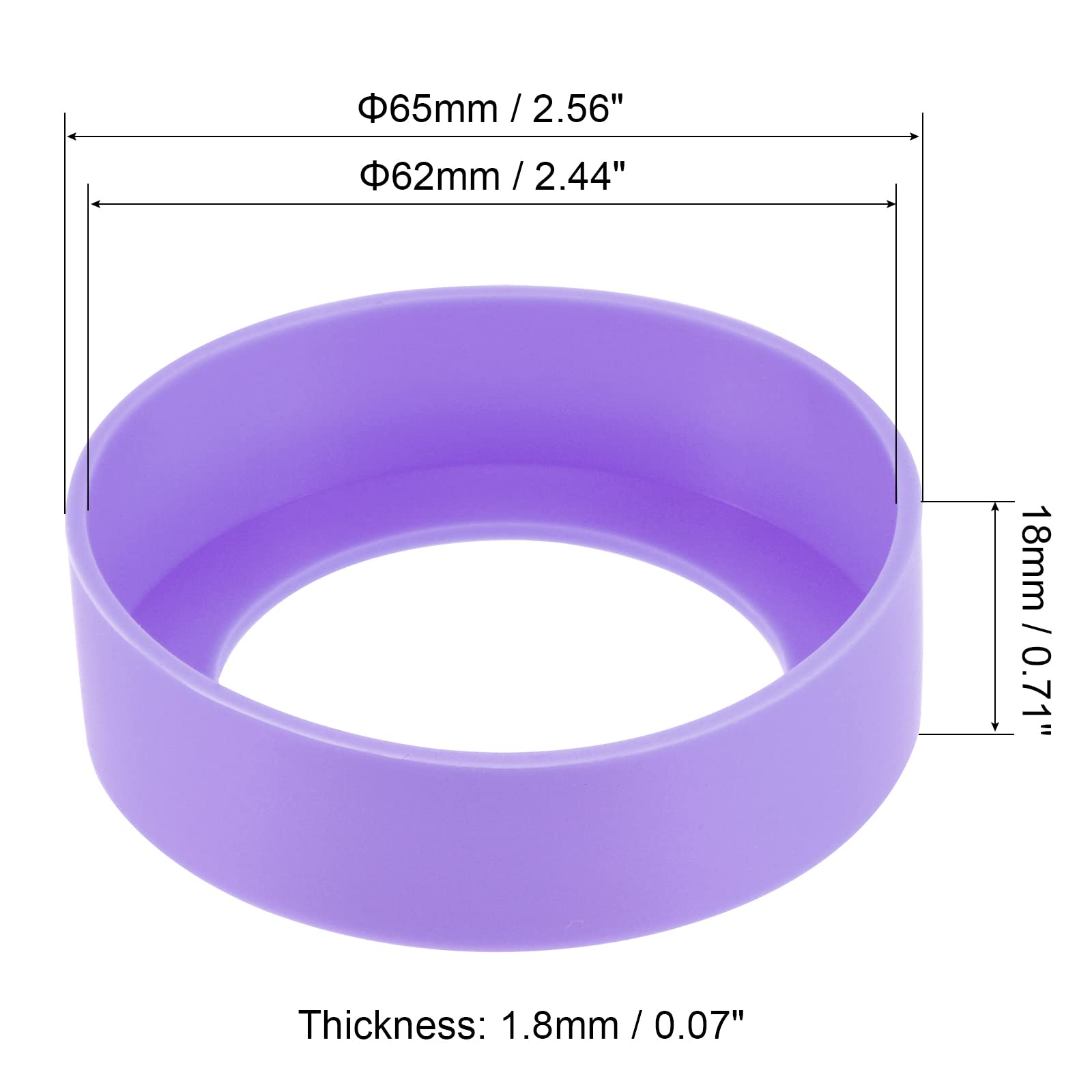 Sourcingmap protège-bouteille silicone violet 62 mm lot de 2