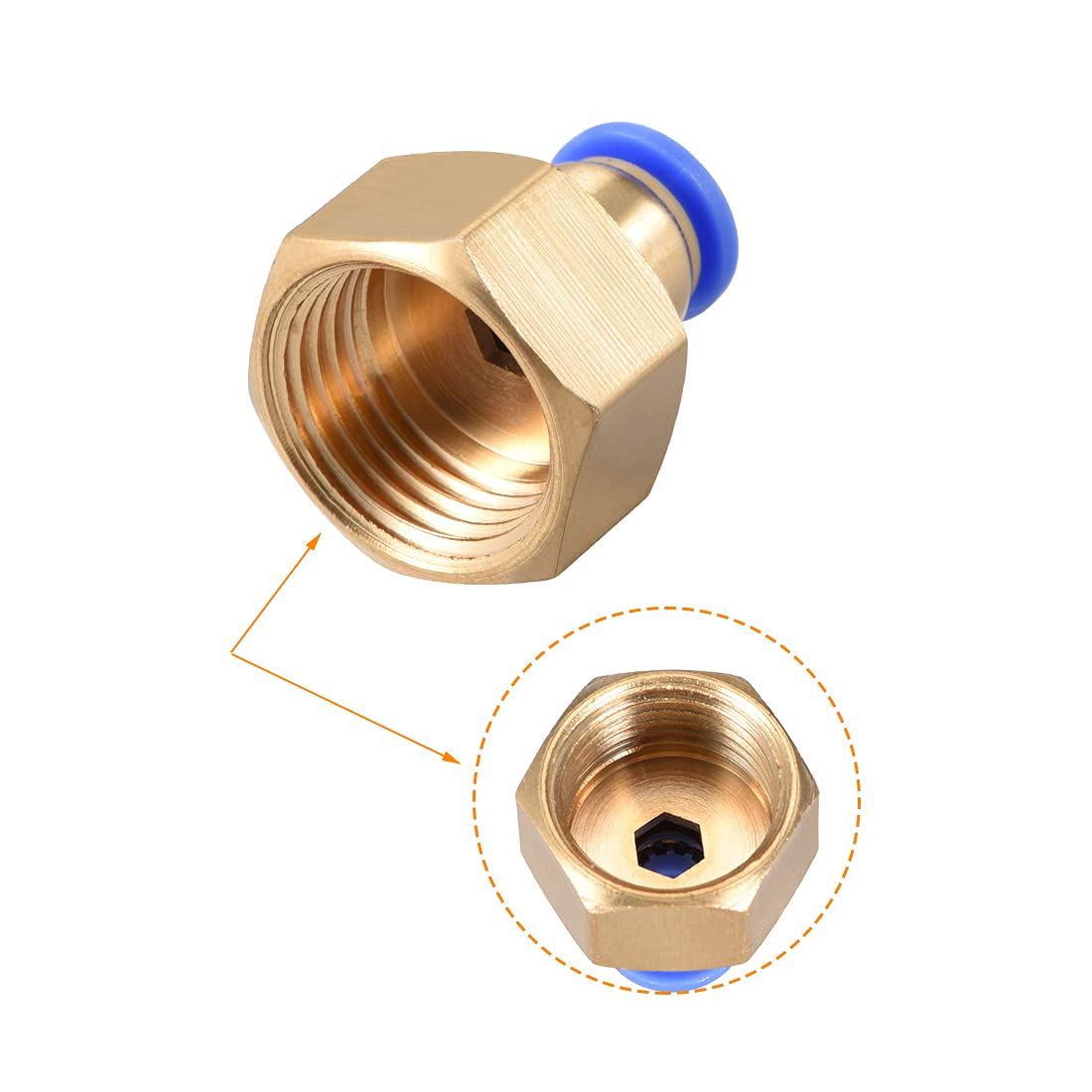 sourcingmap Raccord rapide PCF8-04 tube 8mm G1/2 femelle