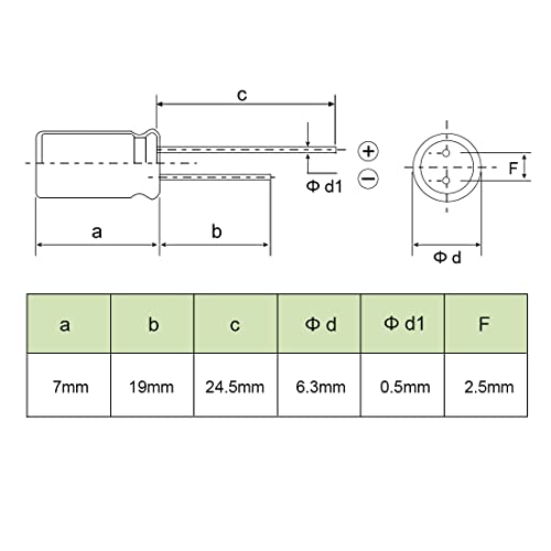 sourcingmap 220uF 16V condensateur électrolytique 50 pcs 6,3x7mm