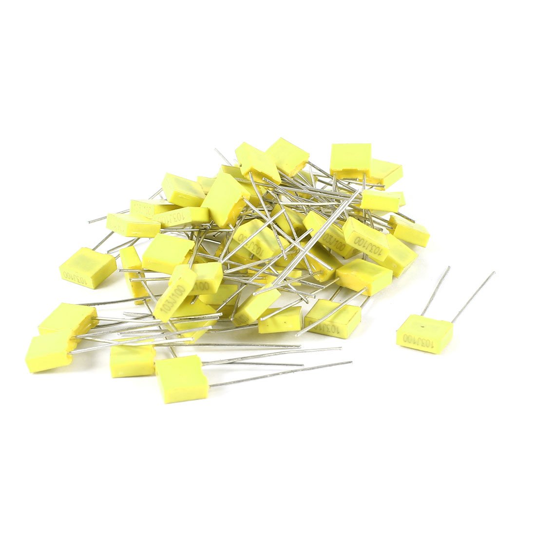 Sourcingmap 103J100 0.01uF 100V Condensateur film jaune 50 pcs