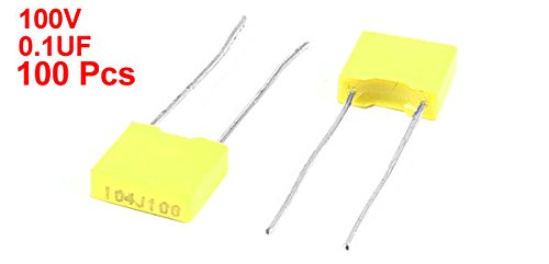 Sourcingmap 104J100 condensateur film 100nF 100V lot de 100