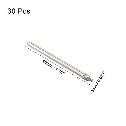Sourcingmap Fraises Diamant Boule 1,5mm Tige 3mm Lot 30