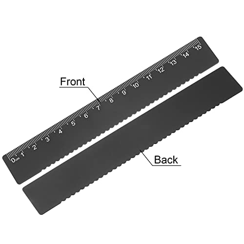 sourcingmap Industrial règle alu 15 cm noire bord ondulé