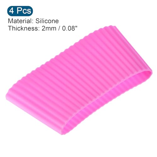sourcingmap Manchon Tasse Silicone Rose Lot 4 Antidérapant