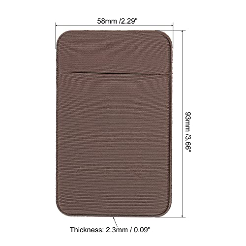 Sourcing Map Porte-Carte Téléphone Spandex 3 Pièces Marron