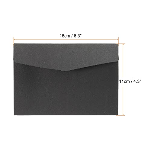 Sourcing Map Enveloppe Noire 11x16 cm Lot de 10 Invitation