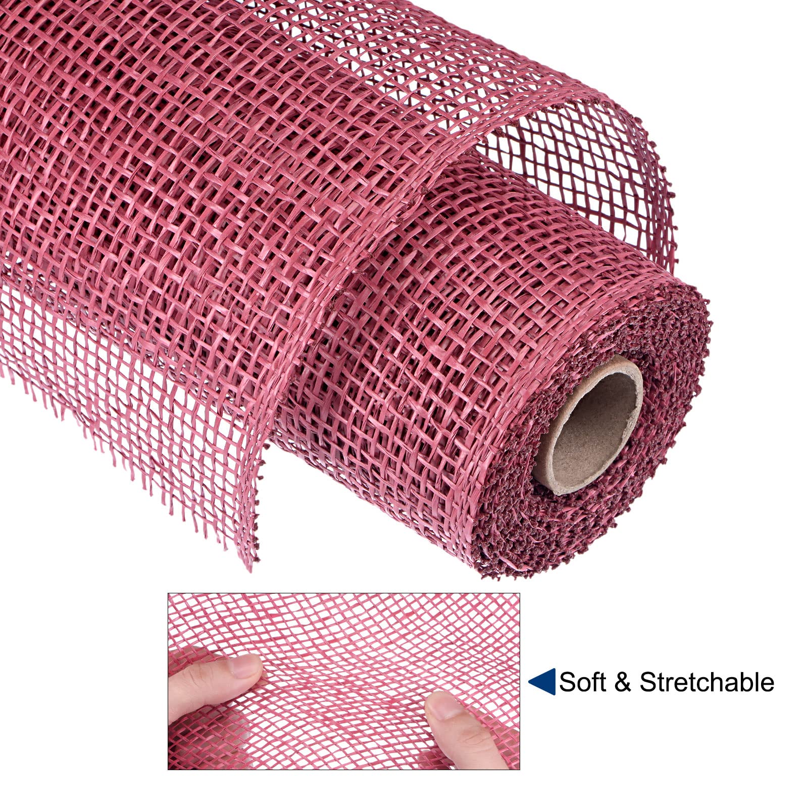 sourcing map Toile de jute PP bordeaux 25,4cm x 5 yards