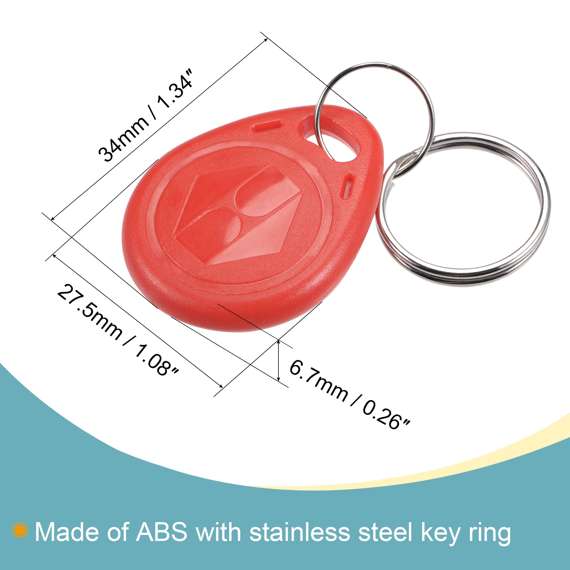 sourcingmap badge RFID 125KHz réinscriptible rouge lot de 10