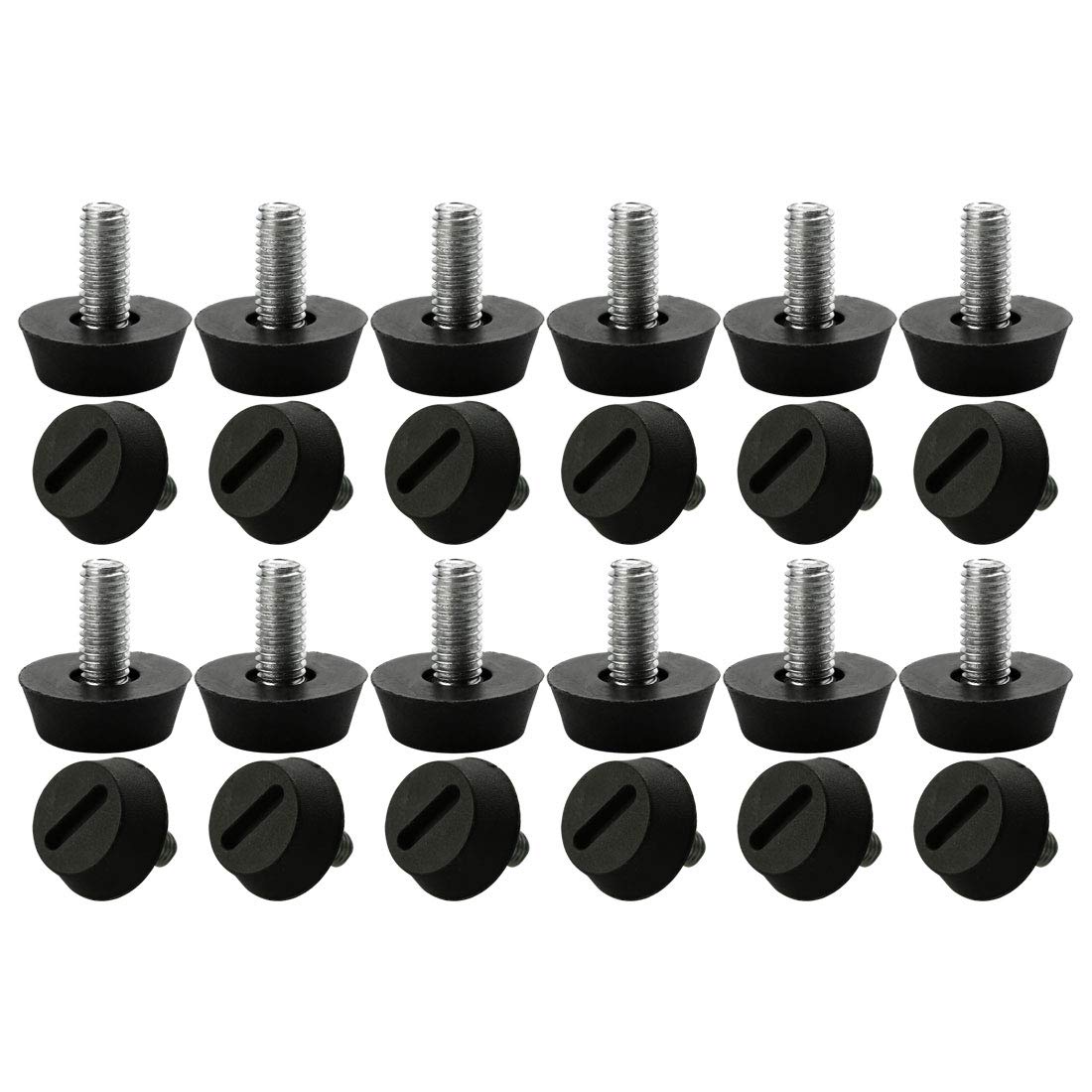 sourcing map Home pied nivellement M6x13x20mm 16 pièces noir
