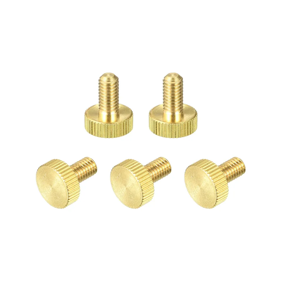 sourcing map M6x12mm vis moletée laiton lot de 5 sans outil