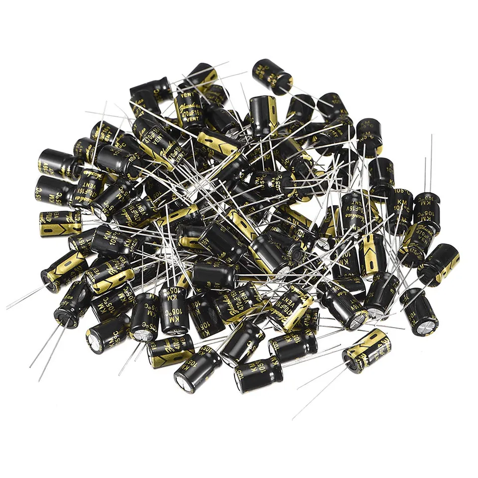 sourcing map 470uF 16V condensateur 100 pcs 8x12mm 105°C