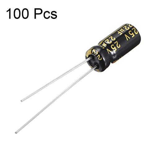 Sourcingmap 22uF 25V condensateur électrolytique 100 pcs 5x11mm