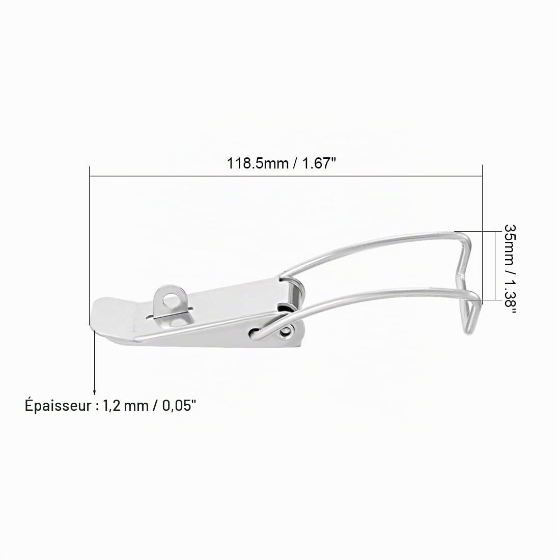 Sourcingmap Fermeture Levier Inox 118,5mm Lot 4pcs