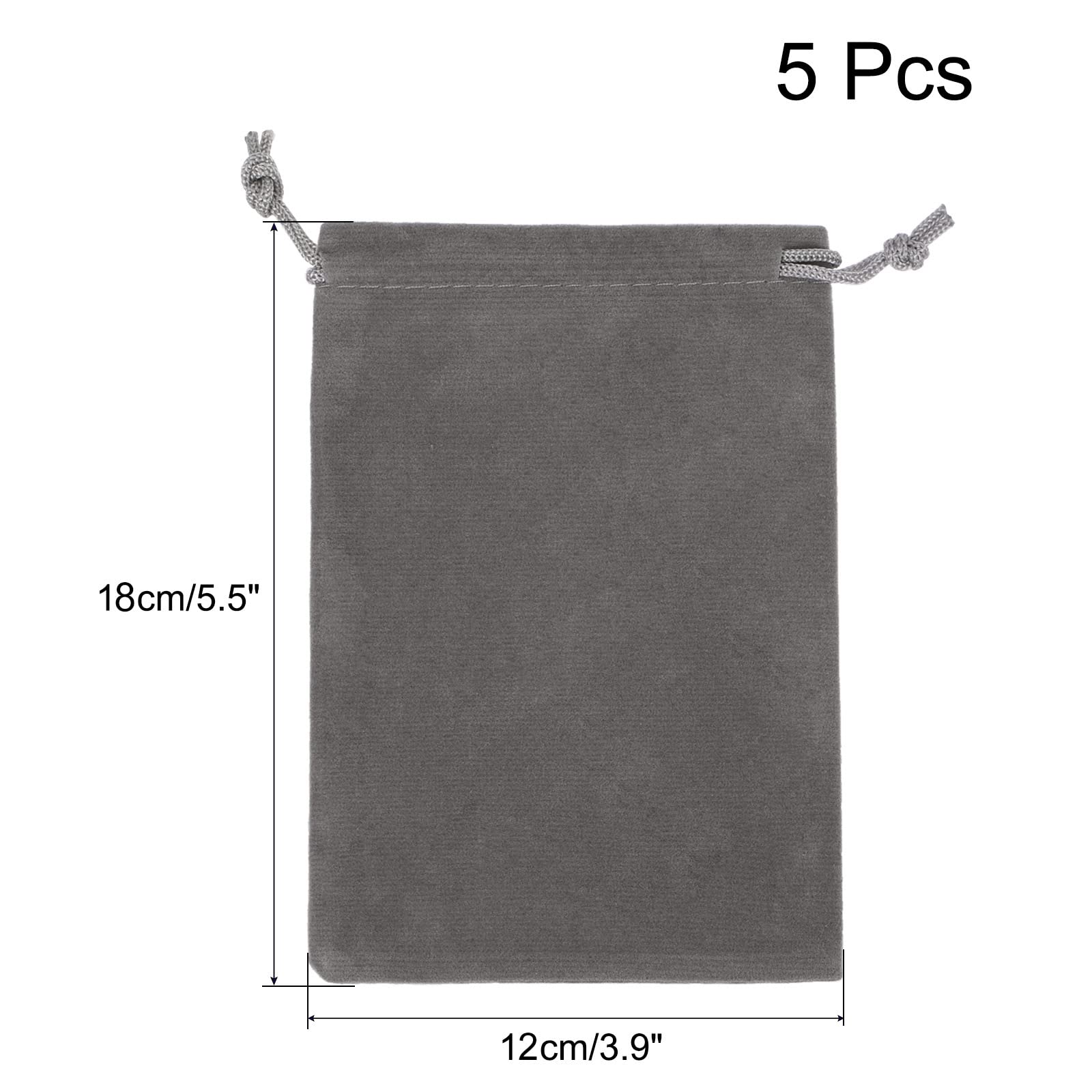 sourcing map pochette microfibre 18x12 cm gris lot 5 anti-rayure