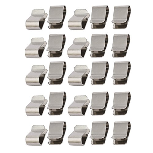 Sourcing Map clip U ressort inox 21,4mm 25 pcs argent