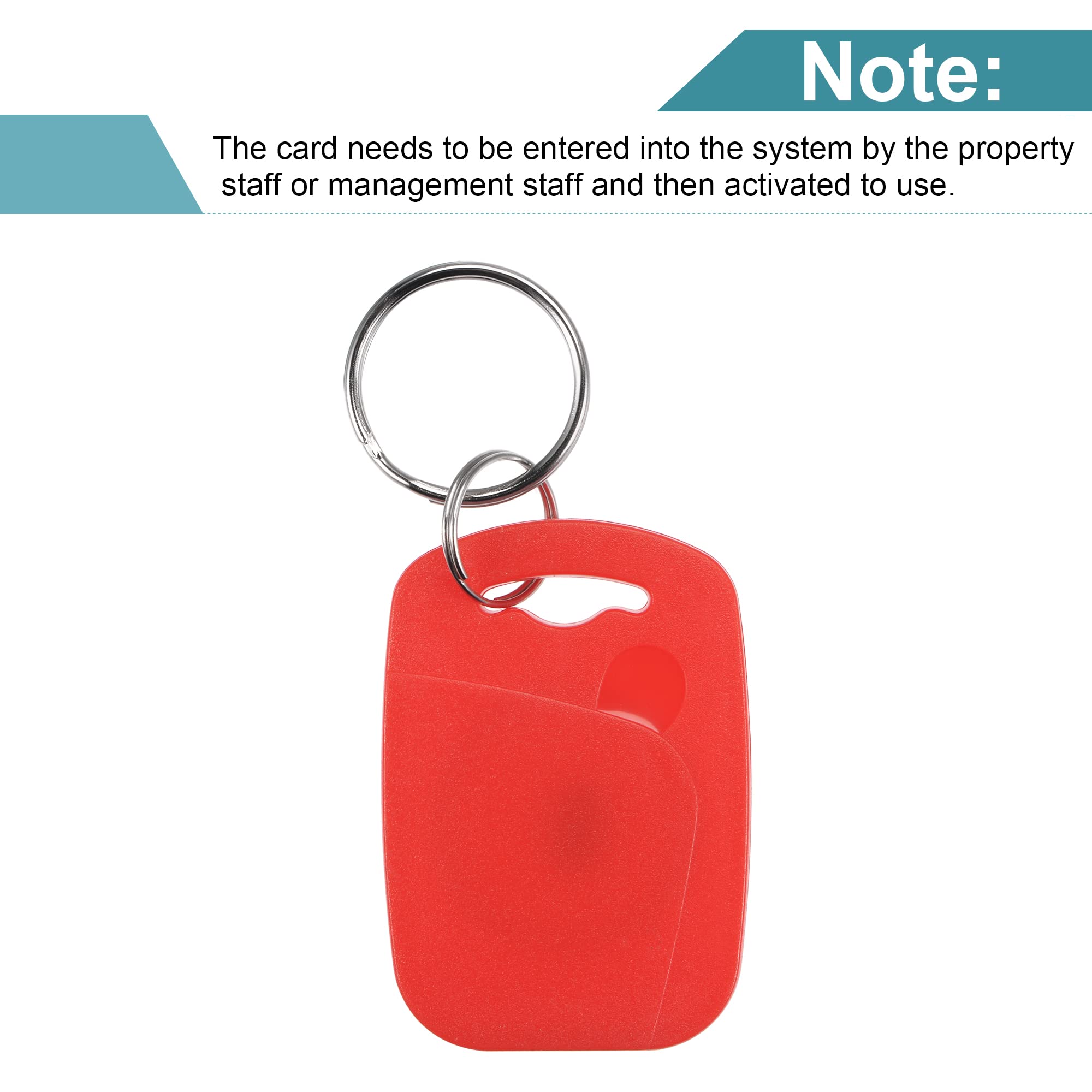Sourcing Map TK4100 badge porte-clés RFID rouge lot de 20 125KHz