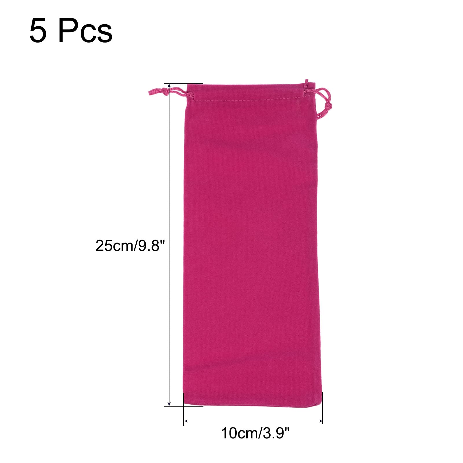 sourcingmap Pochette Microfibre 25x10cm Rose Rouge x5 Lunettes