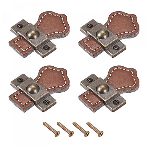 sourcing map boutons tiroir cuir marron 48mm lot 4