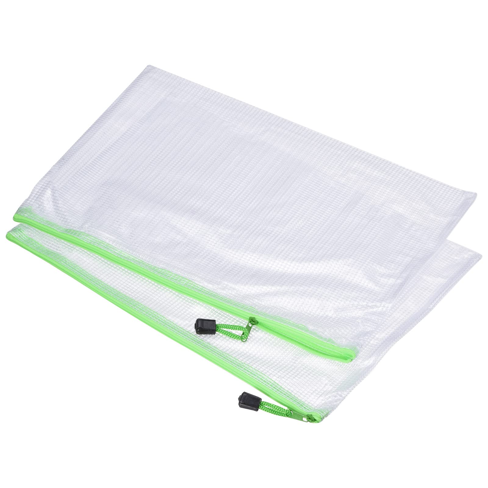 Sourcing Map pochette zip A3 vert mesh lot 3 PVC