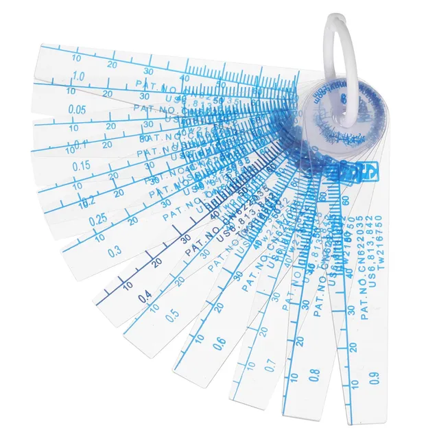 SOURCINGMAP jauge d’épaisseur plastique 13 lames 0,05-1 mm