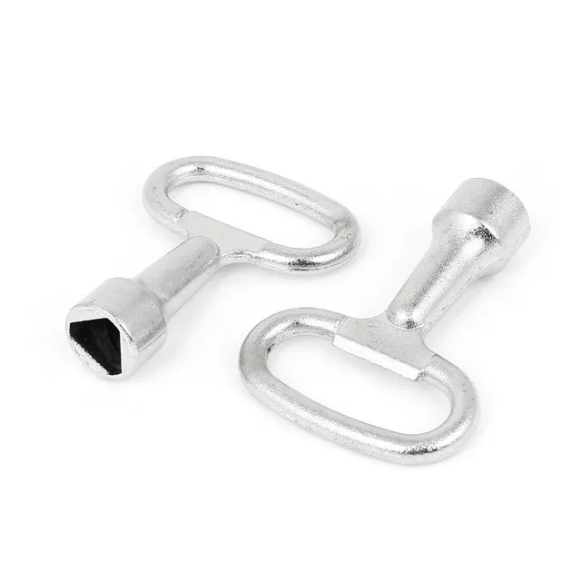 sourcing map clés triangle 8mm métal argent 53mm 2pcs