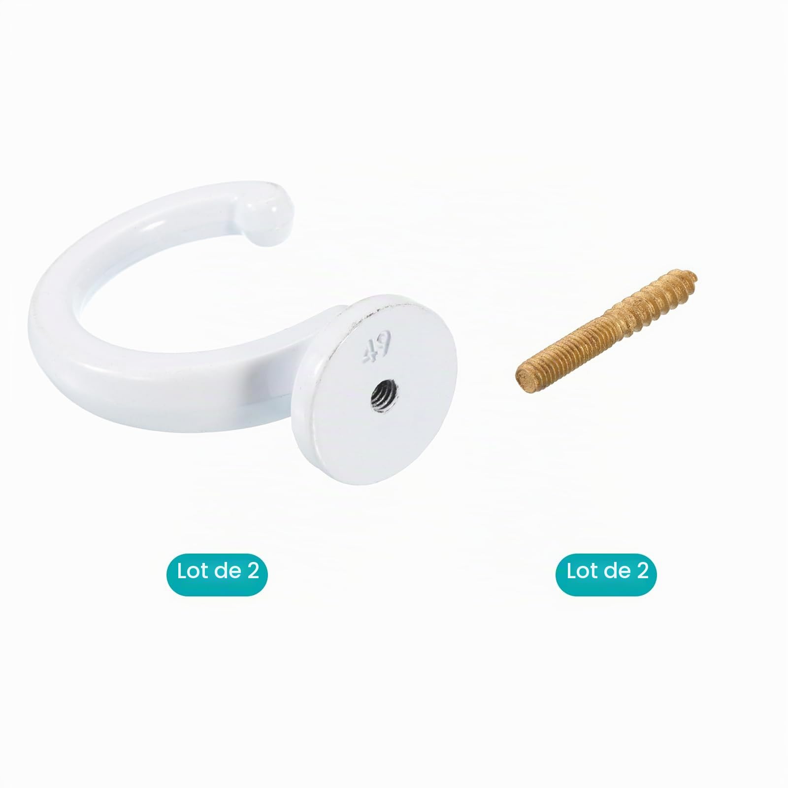 Sourcingmap Home & Garden Embrasse rideau alu blanc x2