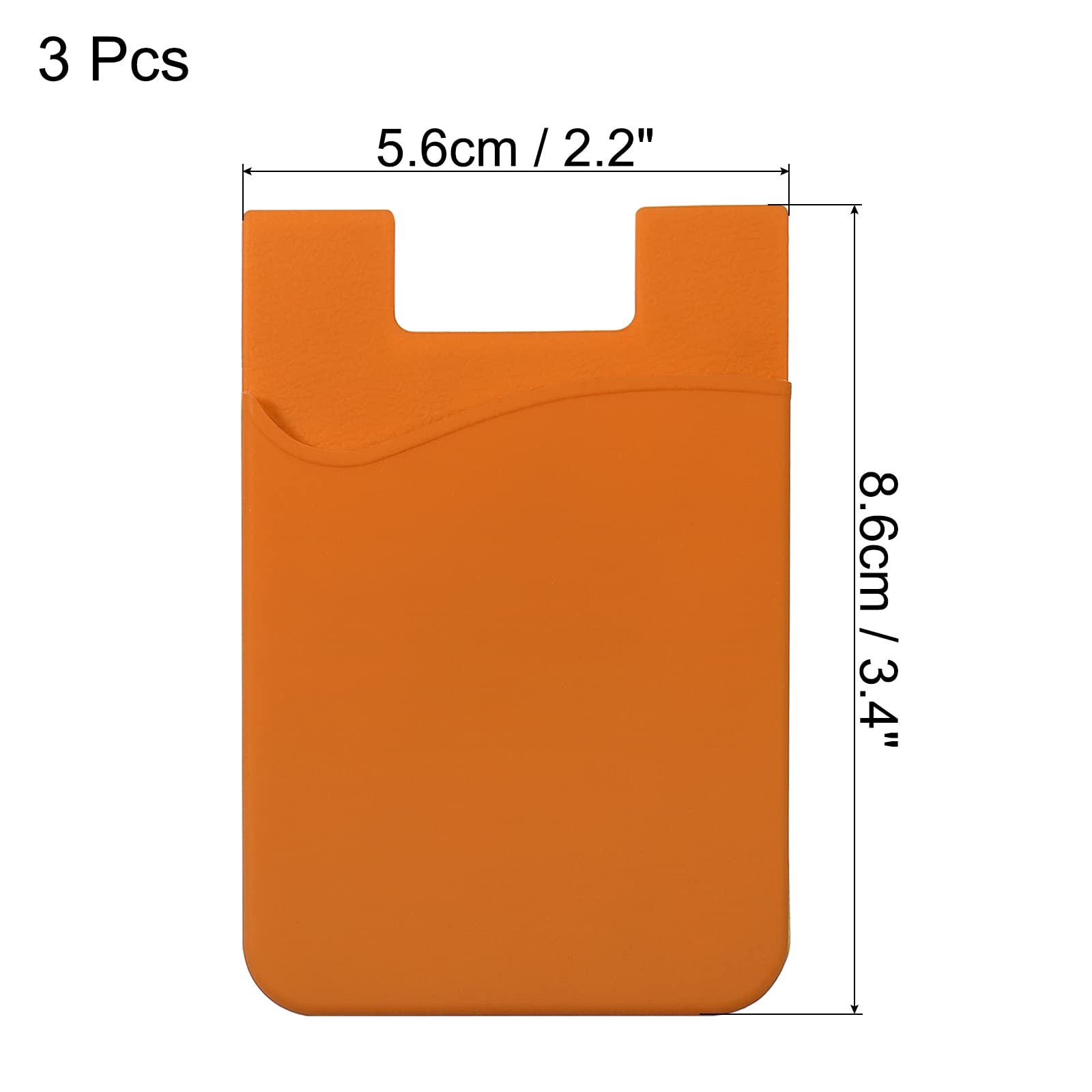 sourcing map Porte-carte adhésif téléphone silicone orange x3