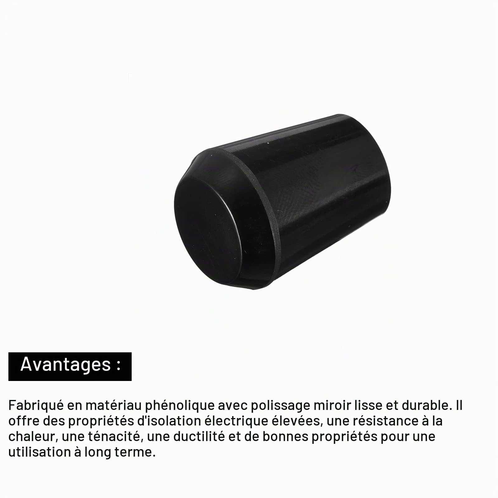 Sourcingmap M8x25mm Bouton à Main Noir 2 Pièces Phénolique