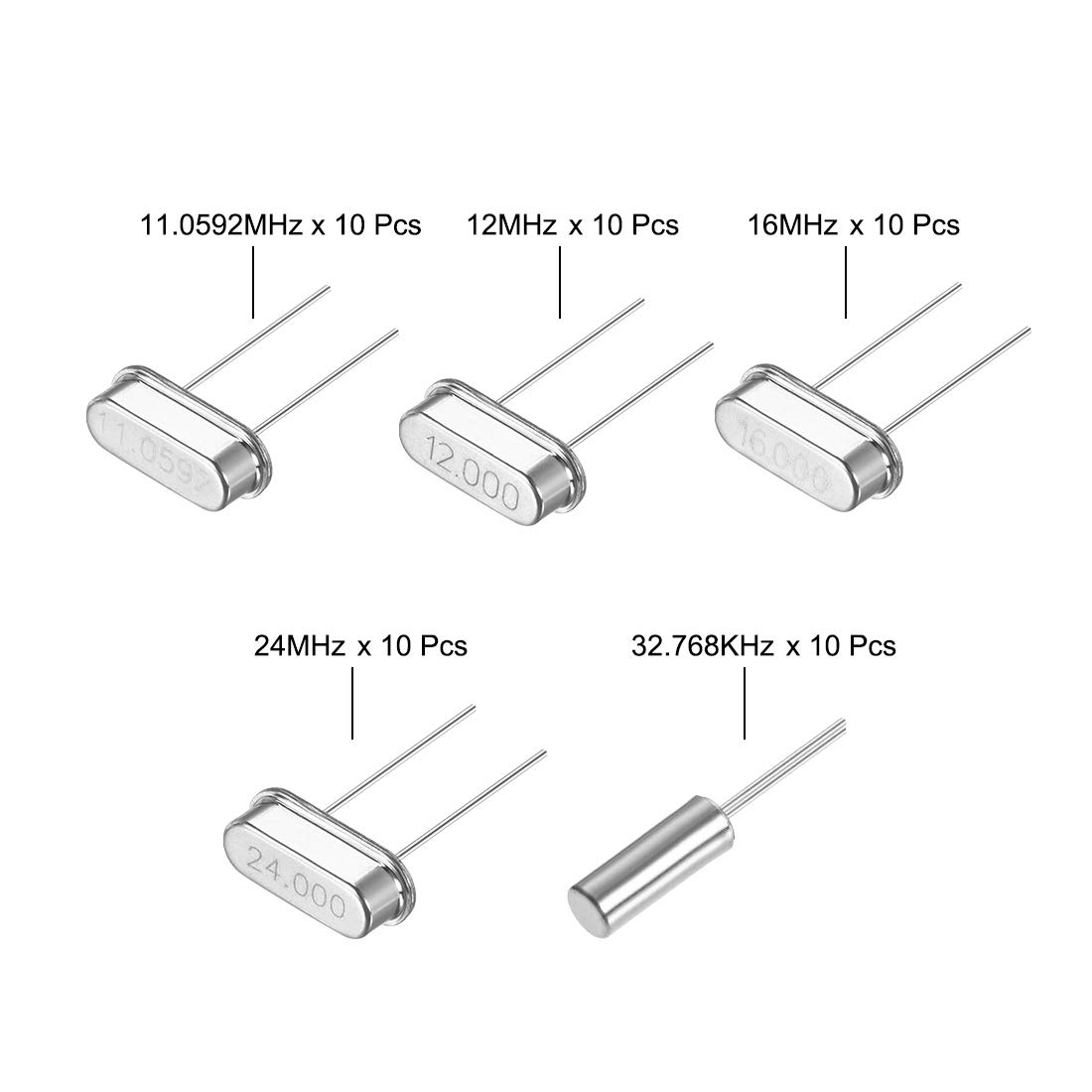 sourcing map HC-49S kit oscillateur quartz DIP 50 pièces