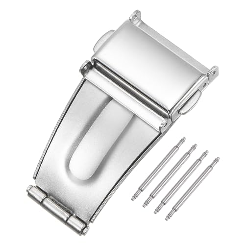 sourcing map fermoir montre déployante 18mm inox argenté