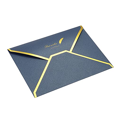 sourcing map enveloppe bleue B6 13x18cm lot 20 bord doré