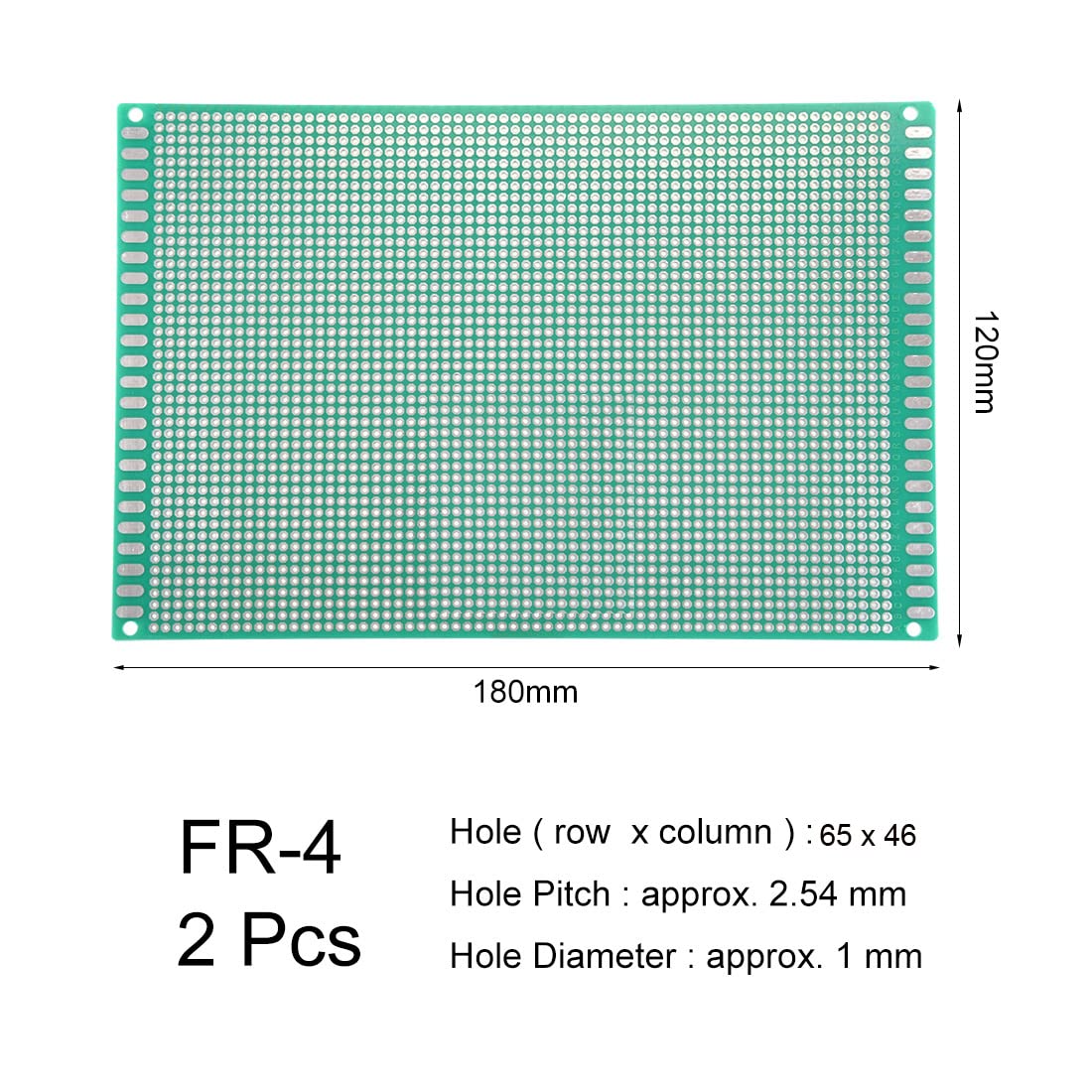 Sourcing Map Carte PCB 12x18cm simple face lot 2 FR4