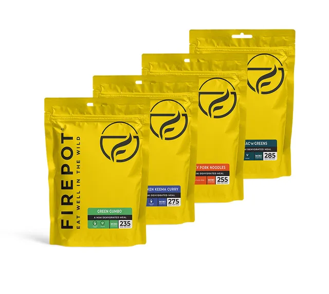 Firepot Mini Taster Pack coffret 4 repas lyophilisés vegan