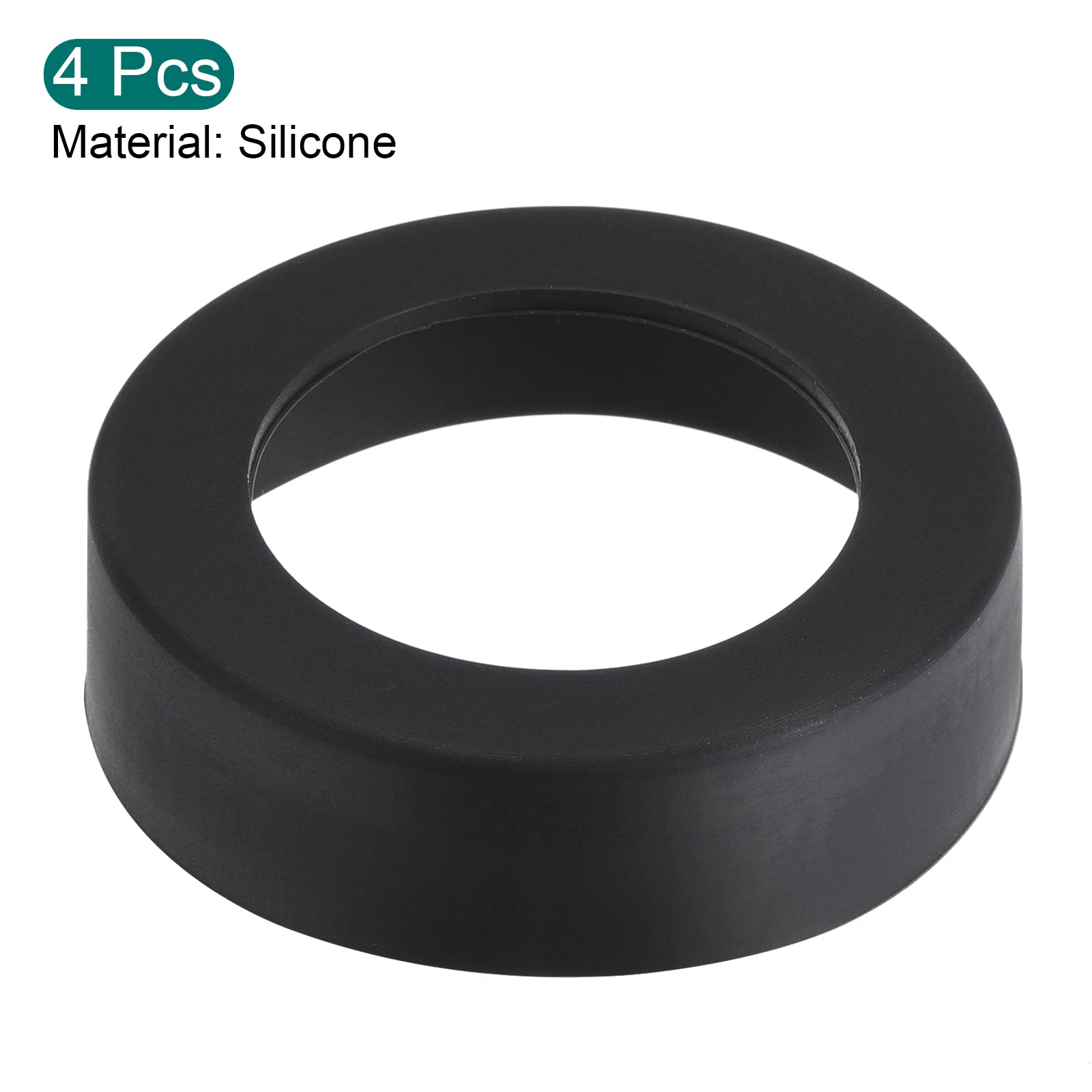 Sourcing Map Protège-bouteille silicone noir 57mm lot 4