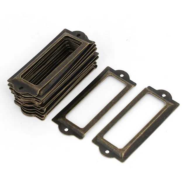 sourcing map Porte-Étiquette 83x33mm Bronze Fer 20pcs
