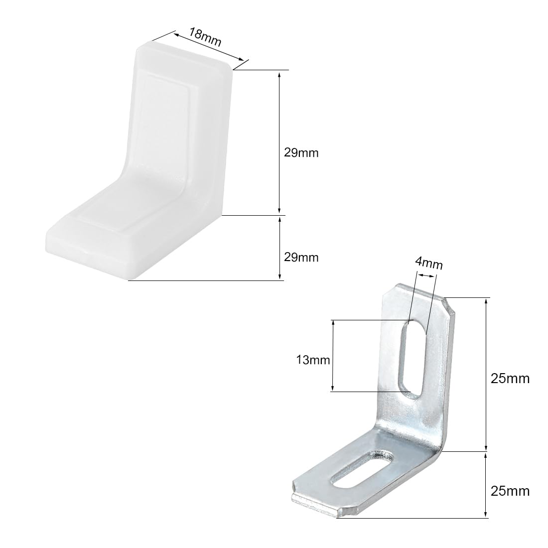 sourcingmap Home Plaque renfort angle blanc lot de 8 métal
