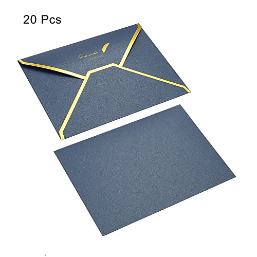 sourcing map enveloppe bleue B6 13x18cm lot 20 bord doré