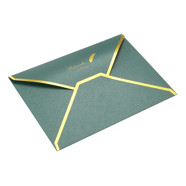 Sourcingmap Enveloppes B6 Vert 13x18cm Lot 10 Bord Doré