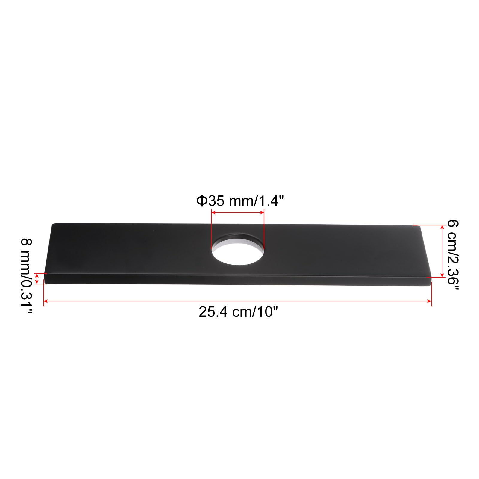 Sourcingmap cache trou évier noir brossé 25,4 cm