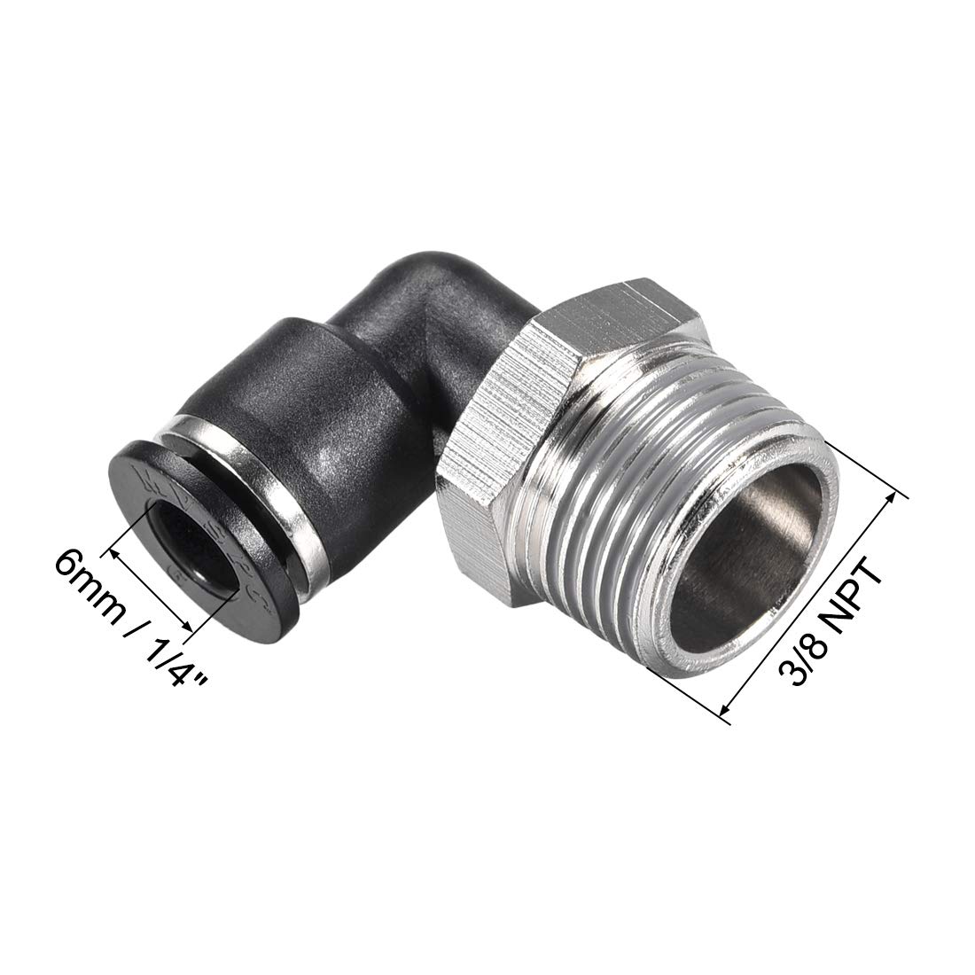 Sourcing Map MPL6-03 Raccord Pneumatique Coudé 6mm Lot 2