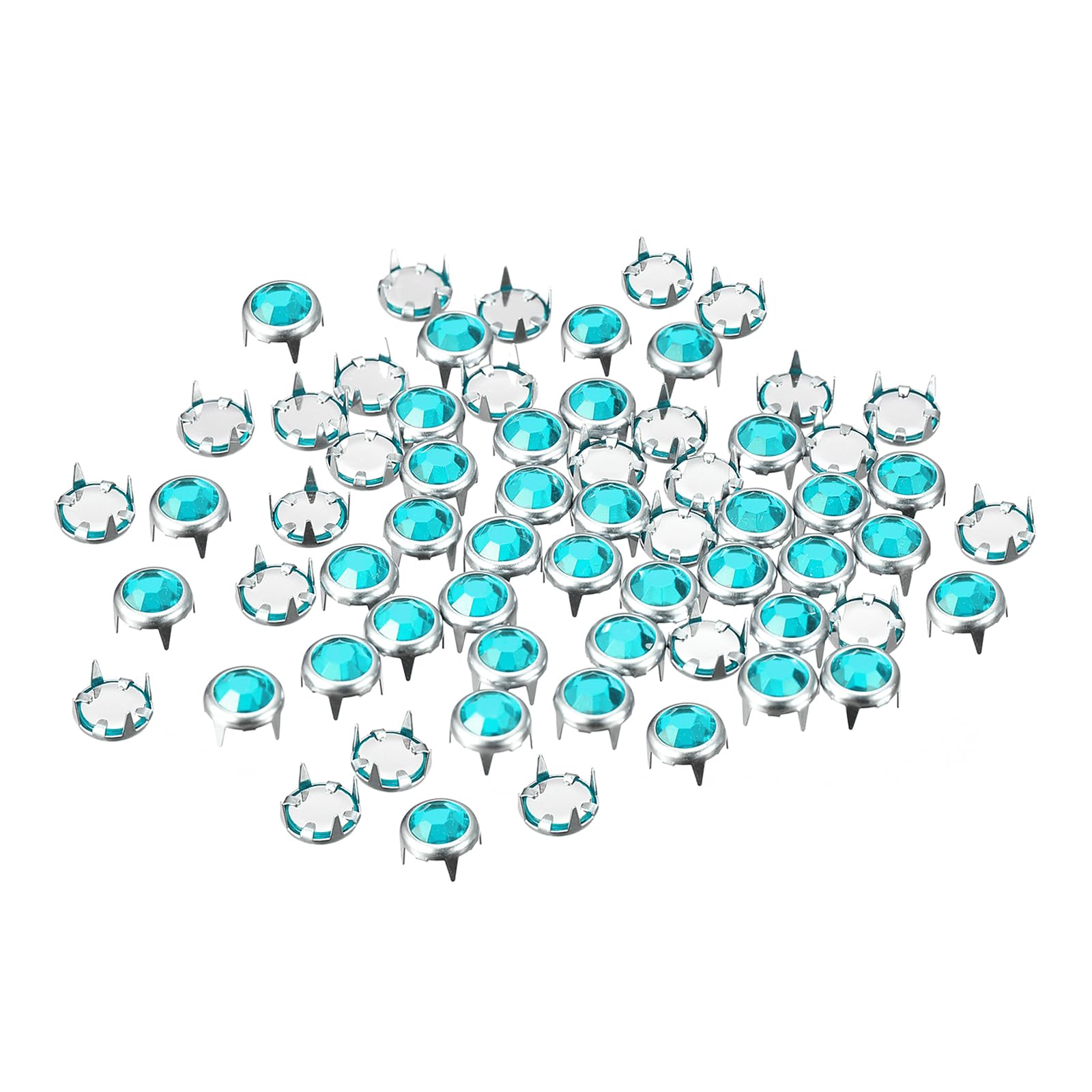 Sourcingmap 100pcs clous strass 6 mm bleu clair verre