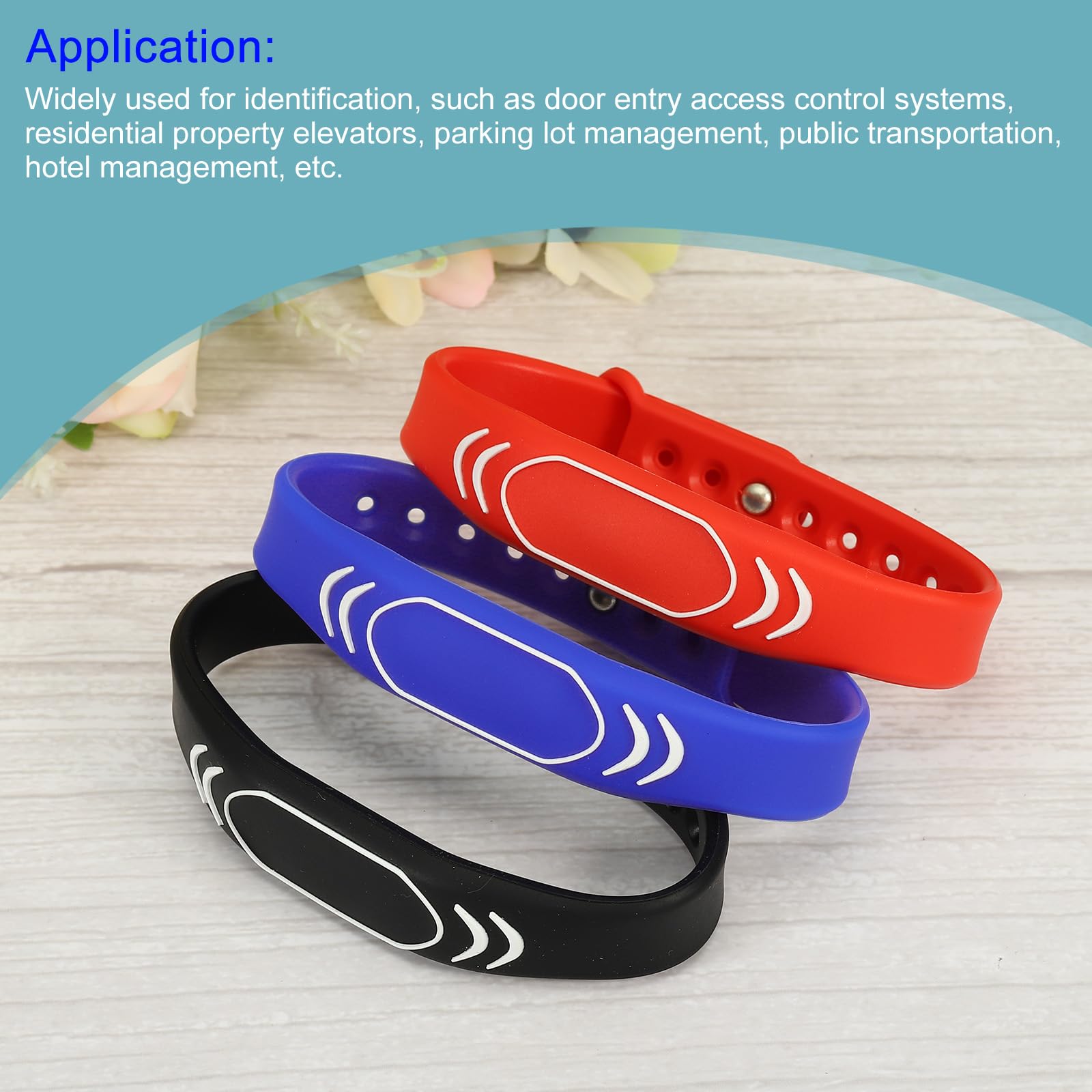 Sourcing Map Electronics bracelet RFID 13,56 MHz bleu lot de 2