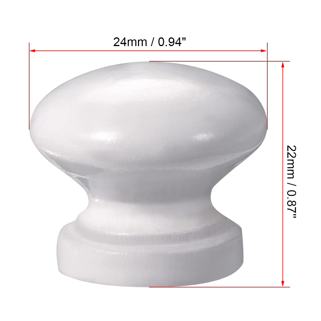 Sourcing Map Home & Garden bouton bois blanc 24 mm lot de 10