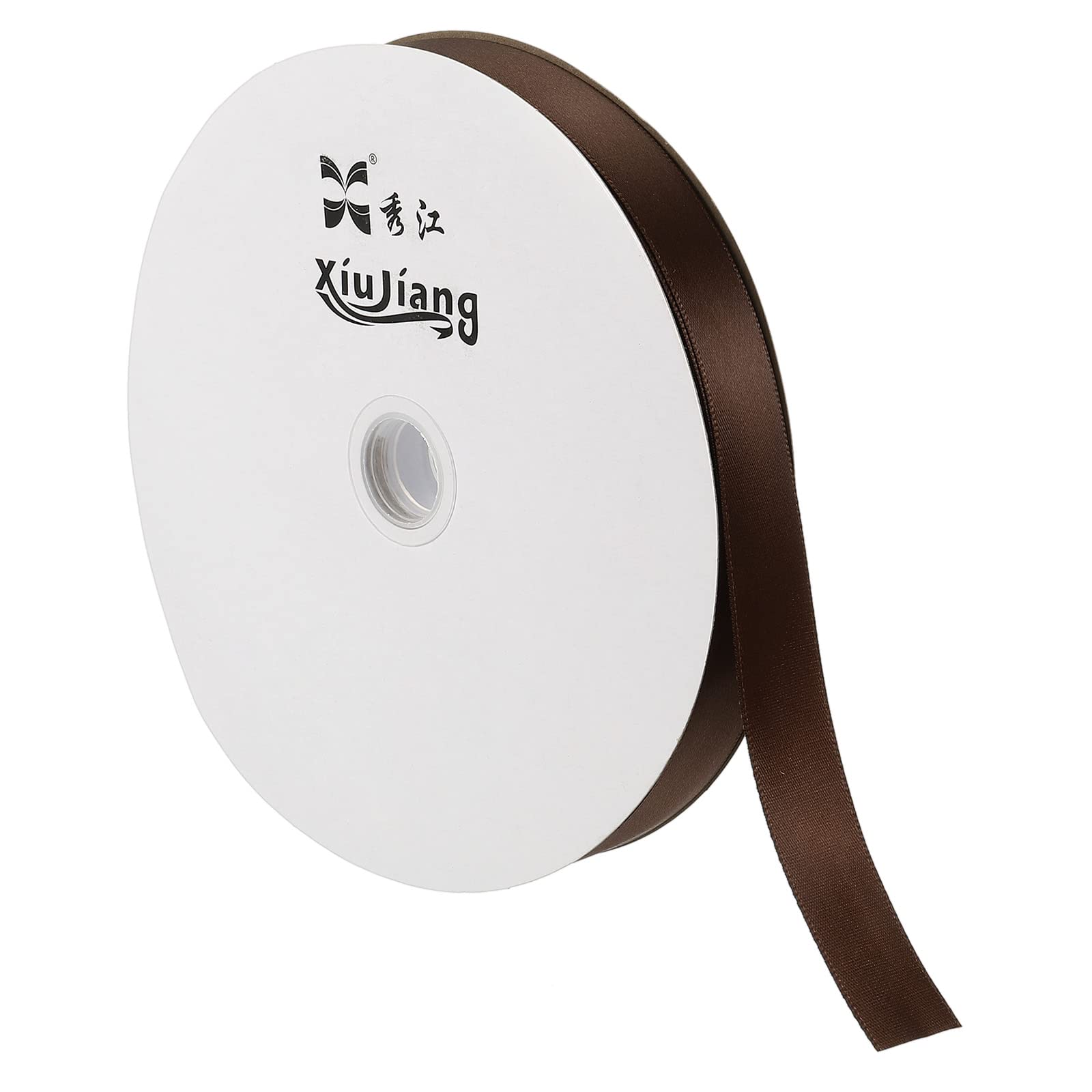 sourcing map ruban satin café 20mm 91,4m double face